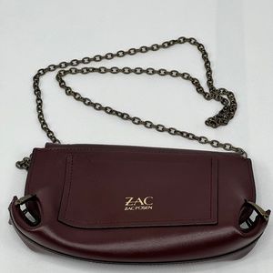 Eartha folded gusset crossbody Burgundy Zac Posen